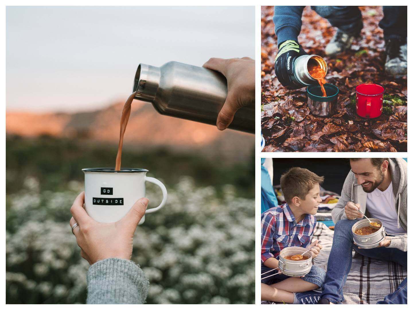 kamp eşyaları ve termos