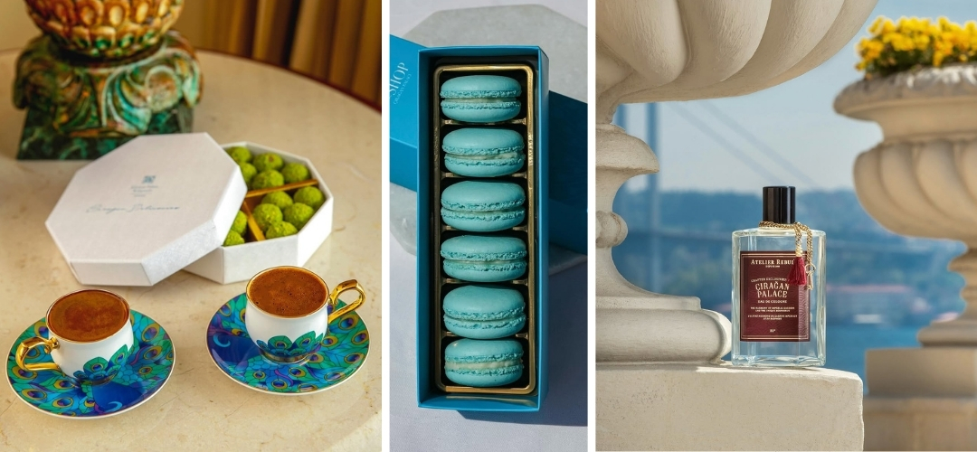 Çırağan Palace Shop kahve fincaları tatlılar parfüm ve hediyelik seçenekler 