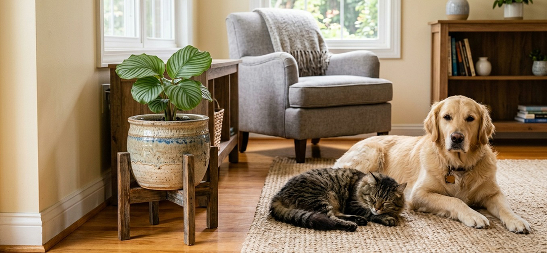 kedi ve köpekler için uygun ev bitkisi, saksı bitkisi Calathea